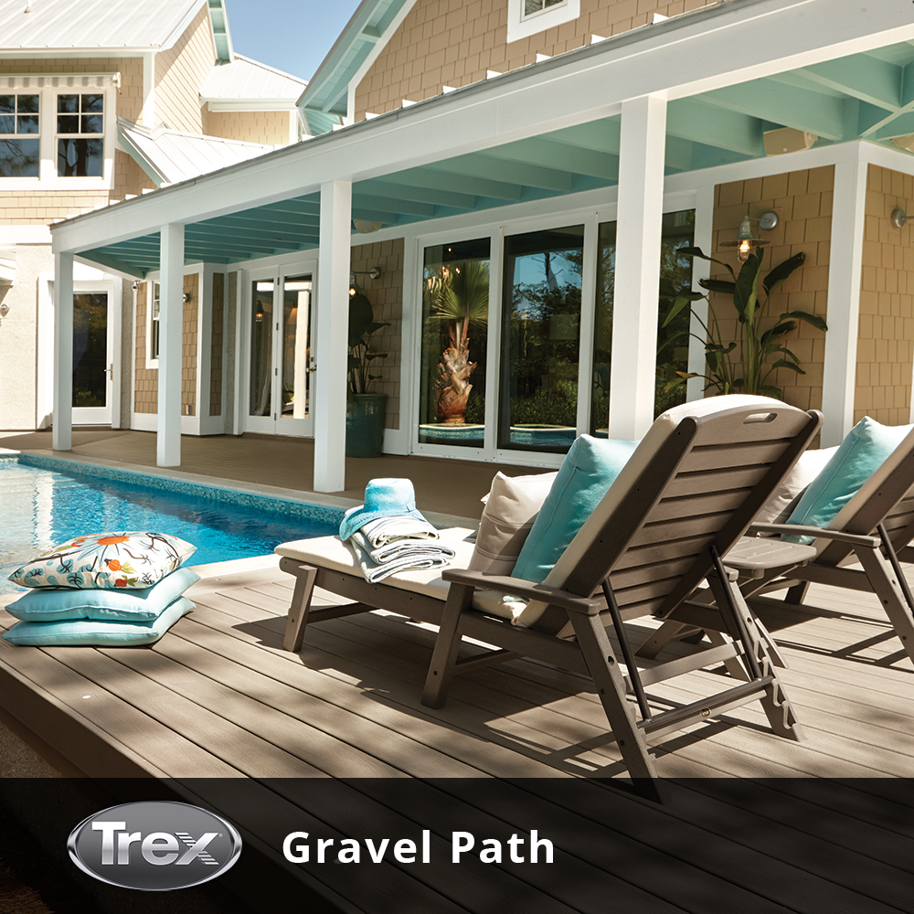 trex composite decking gravel path
