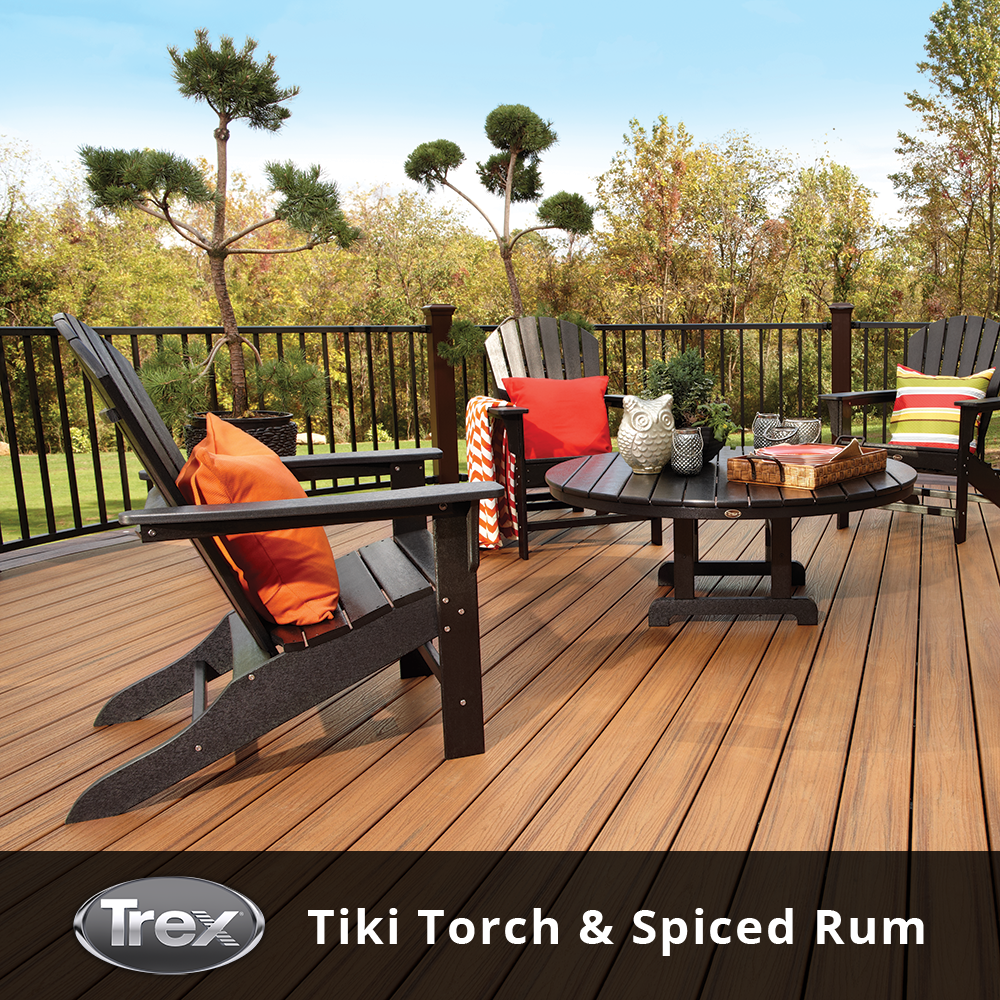 trex composite decking tiki torch and spiced rum